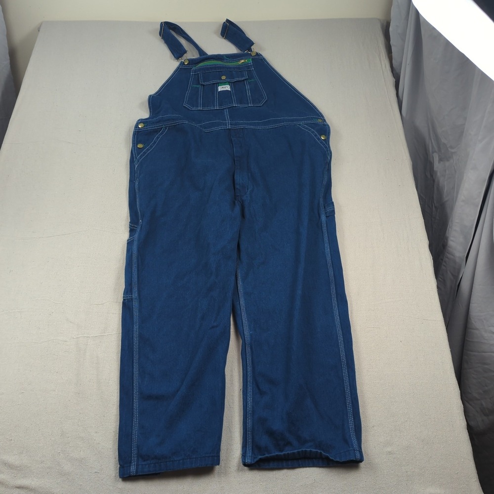 Liberty Overalls Mens 46x28 Blue Denim Utility Hamer Loop Carpenter Workwear